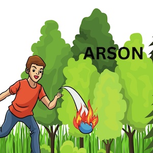A drawing shows a boy in an orange shirt and blue pants throwing a ball that's on fire with the title 