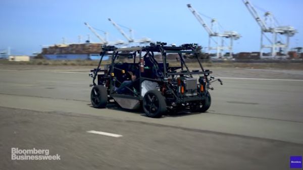 unusual jeep-like vehicle on old airport strip